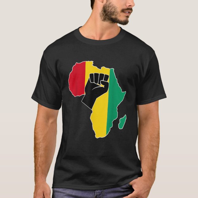 T-shirt Guinée Drapeau Conakry Afrique Carte Rasta Couleur (Devant)