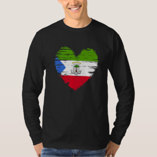 T-shirt Guinée équatoriale Coeur Guinée équatoriale Drapea