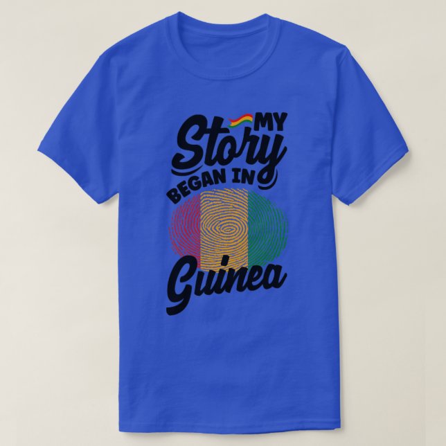 T-shirt Guinée Guinée Guinée Guinée Drapeau Mon histoire a (Design devant)