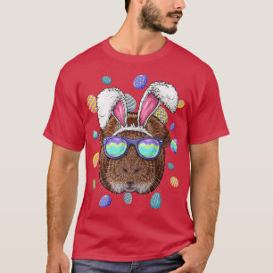 T-shirt Guinée Pig Easter Bunny Ears Funny Easter Eggs Hun