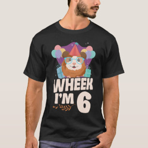 T-shirt Guinée Pig Wheek Je suis 6 6ème anniversaire