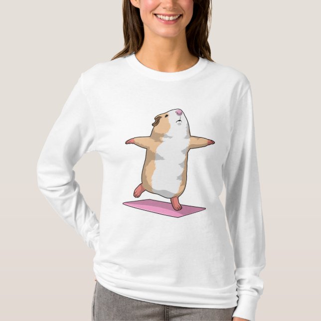 T-shirt Guinéen Cochon Yoga Méditation Fitness (Devant)