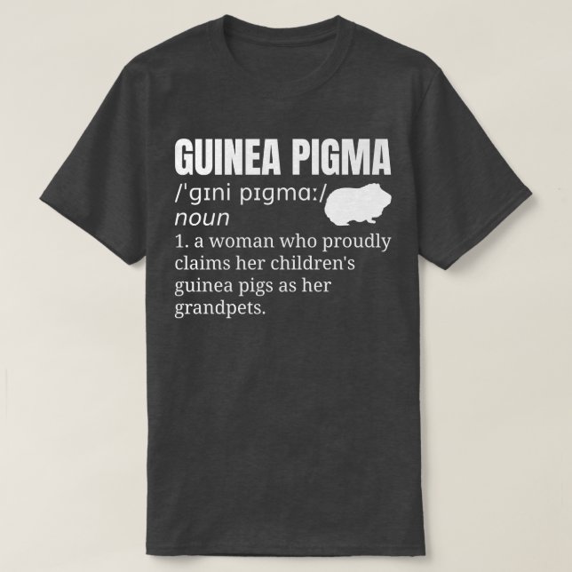 T-shirt Guinéen Pig grand-mère animal (Design devant)
