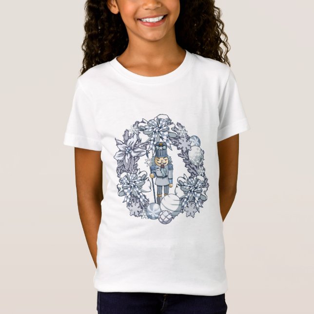 T-Shirt Guirlande de casse-noix de Noël blanc (Devant)