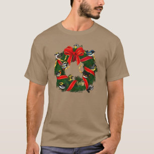 T-shirt Guirlande de Noël de fauvettes de Birdorable