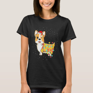 T-shirt Guirlandes de Noël Chien Corgi Mignon