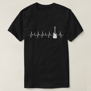 T-shirt Guitar Heartbeat fait don de guitares électriques