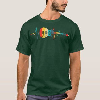 T-shirt Guitar Heartbeat Guitar Musician Player