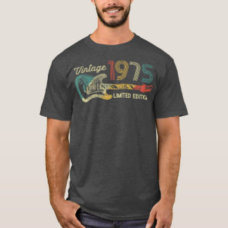 T-shirt Guitar Lover 47 Year Old Gifts Vintage 1975 Limite