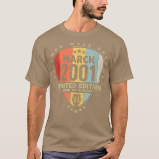 T-shirt Guitar PickLegends Sont Nés En Mars 2001 Guitare