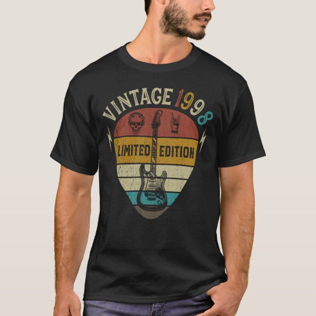 T-shirt Guitar Player 25th Birthday Best of 1998 (Devant)