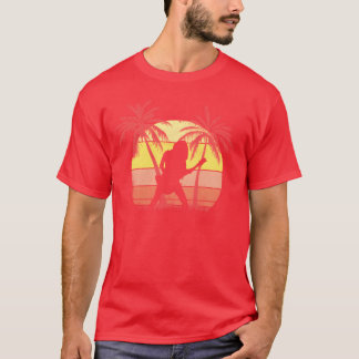 T-shirt Guitar Rock Girl Summer Sunset 80s Palm retro