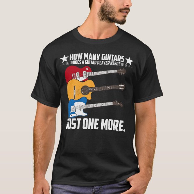 T-shirt Guitar Shirt Combien de guitares (Devant)