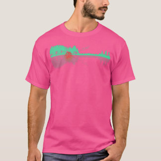 T-shirt Guitar Trees Water Reflection Art - Musicians & Mu