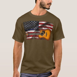 T-shirt Guitare 4 juillet cadeaux Drapeau américain Pays d