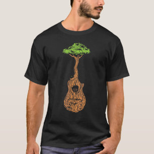 T-shirt Guitare acoustique arbre de vie Nature guitariste