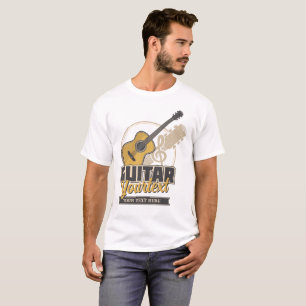 T-shirt guitare acoustique avec texte personnalisé