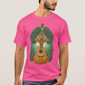 T-shirt Guitare Acoustique Celtique Arbre De Vie Guitare C
