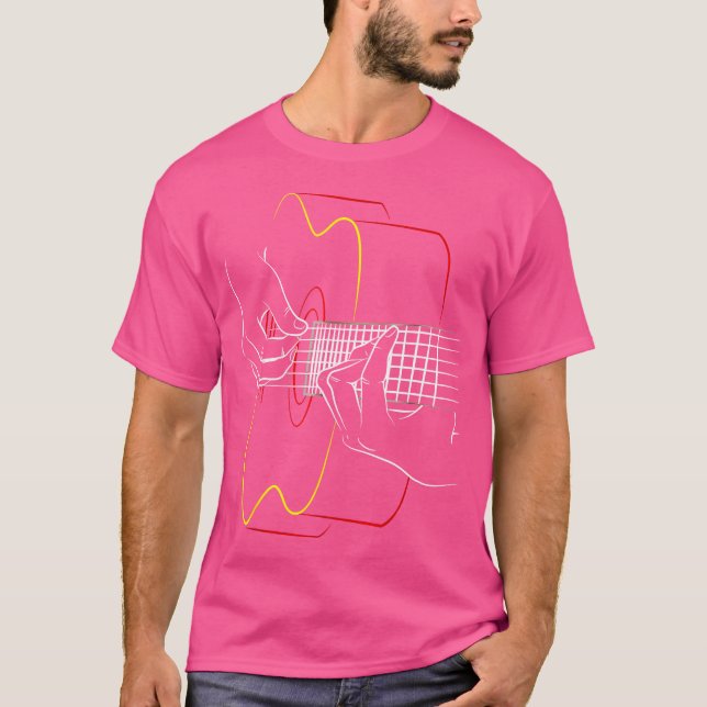 T-shirt Guitare Acoustique cool Pour Hommes Guitare Acoust (Devant)