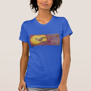 T-shirt guitare acoustique de patine jaune