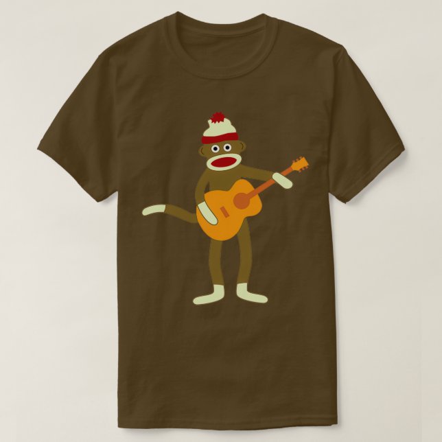 T-shirt Guitare acoustique de singe-Sock (Design devant)