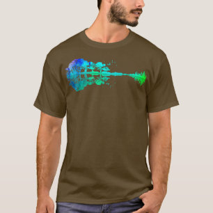 T-shirt Guitare acoustique Nature Forêt Musique Basse Guit