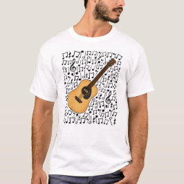 T-shirt Guitare acoustique Notes musicales Musicien guitar