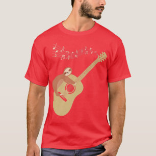 T-shirt Guitare acoustique paresseux Hug52