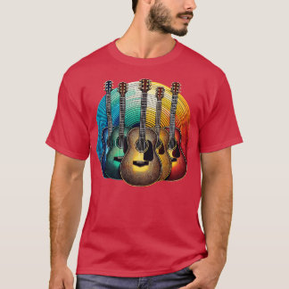T-shirt Guitare acoustique rétro Guitare Vintage Musique C