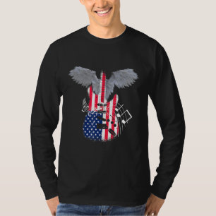 T-shirt guitare américaine en forme d'aile d'ange musicien