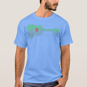 T-shirt Guitare Arbres Réflexion d'eau Art - Musiciens & M