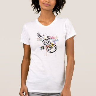 T-shirt Guitare avec notes musicales et design graphique T