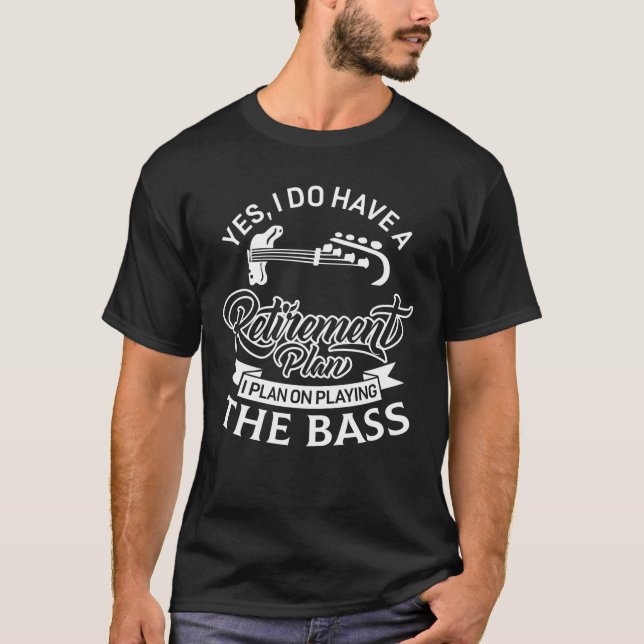 T-shirt Guitare basse drôle de régime de retraite (Devant)