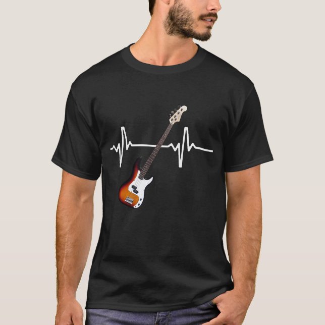 T-shirt Guitare basse Heartbeat (Devant)