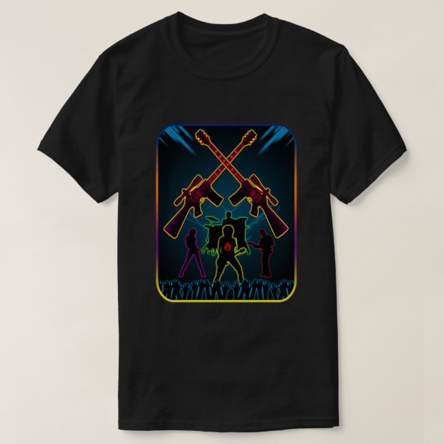 T-shirt Guitare Blacklight d'assaut (Design devant)