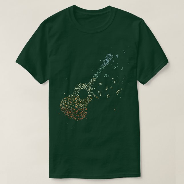 T-shirt Guitare Cadeaux Hommes Notes musicales Musicien gu (Design devant)