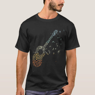 T-shirt Guitare Cadeaux Hommes Notes musicales Musicien gu