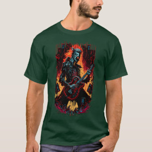 T-shirt Guitare Cyberpunk Cadeau Guitariste Rock Concert F