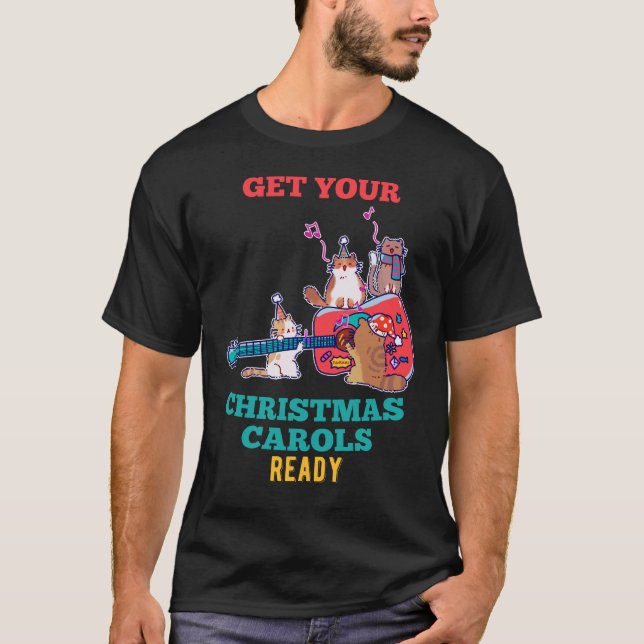T-shirt Guitare de Carol chantant des chats (Devant)