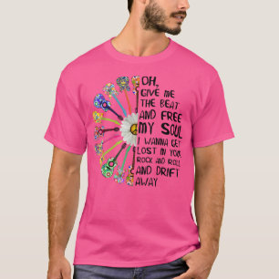 T-shirt Guitare Donne-Moi Le Beat Et Libère Mon Soul Hippi