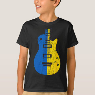 T-shirt Guitare Drapeau Ukrainien Musicien Vintage 