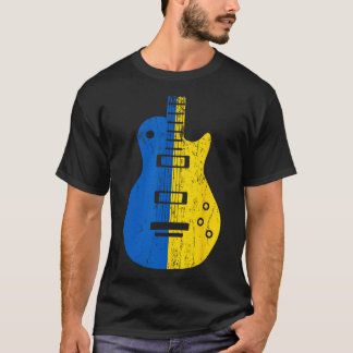 T-shirt Guitare Drapeau Ukrainien Musicien Vintage 