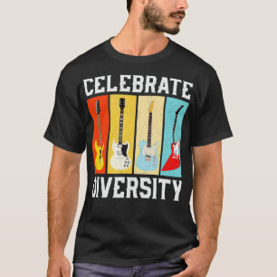 T-shirt Guitare drôle Célébrer la diversité Gif de musique