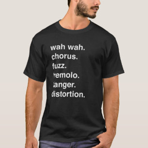 T-shirt Guitare Effet pédale Helvetica Liste Design graphi