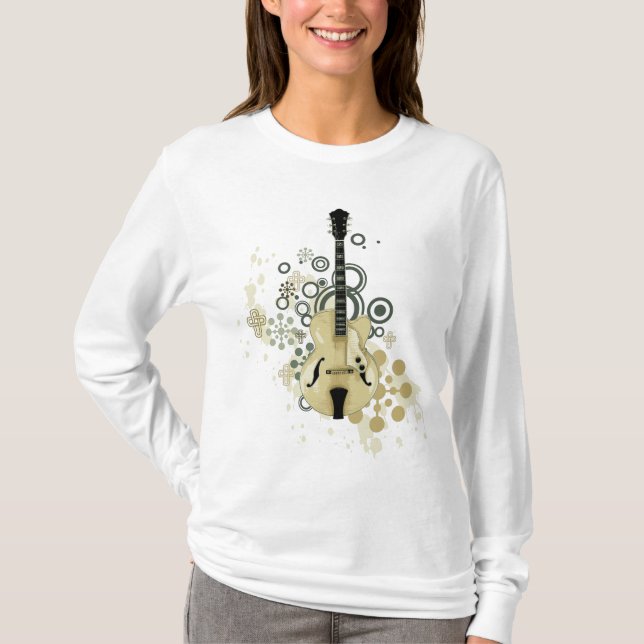 T-shirt Guitare électrique de corps creux (Devant)