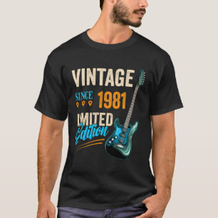 T-shirt Guitare électrique de style vintage Anniversaire