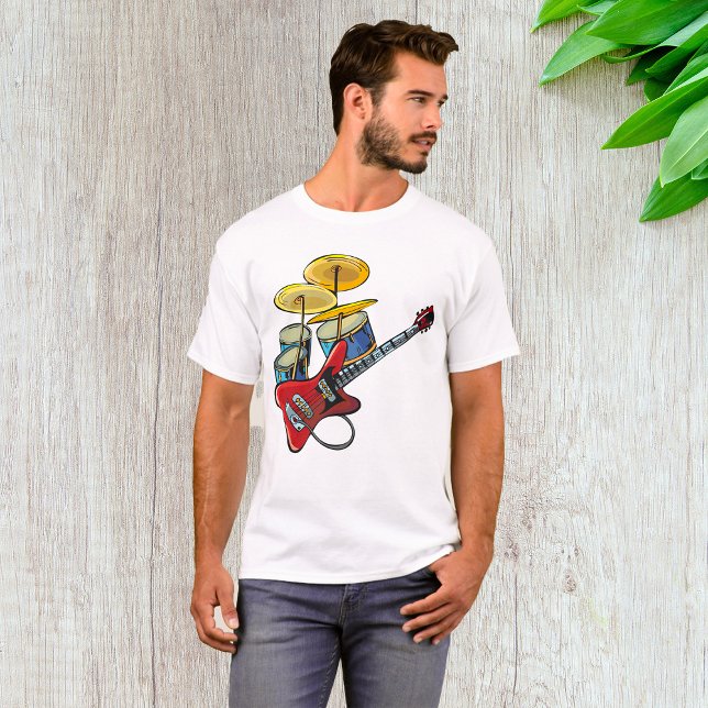 T-shirt Guitare Électrique Et Fûts (Créateur téléchargé)