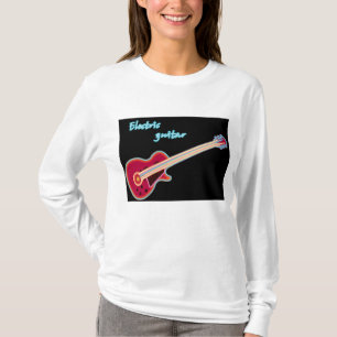 T-shirt Guitare électrique néon musique rock rétro 80