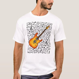 T-shirt Guitare électrique Notes musicales Musicien guitar