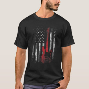 T-shirt Guitare électrique patriotique musique drapeau amé